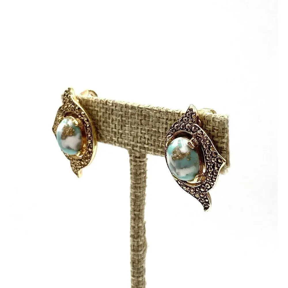 Sarah Coventry Vintage Earrings Clips Clip Ons Gold Tone Estate